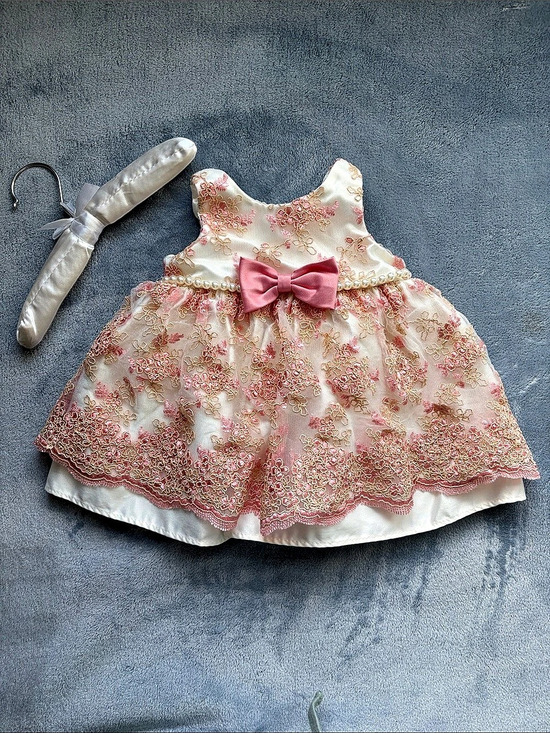 Other - Princess Collection Floral Formal Dress Pink & White Baby 9M